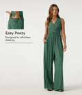 V-ringad ärmlös vardaglig jumpsuit med fickor-Easy Peezy Edition