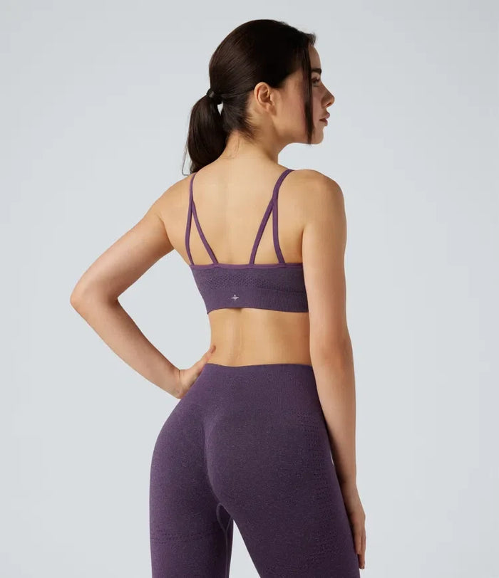 OneForm sömlös följsam lätt stöd U-ringning sport-bh för yoga