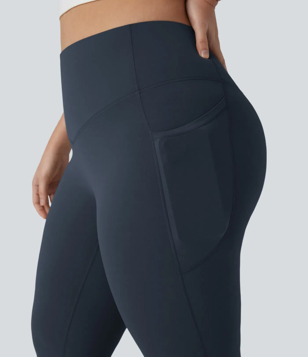 Lyckera UltraSculpt högmidjad magkontroll ficka formande yoga bootcut plusstorlek leggings