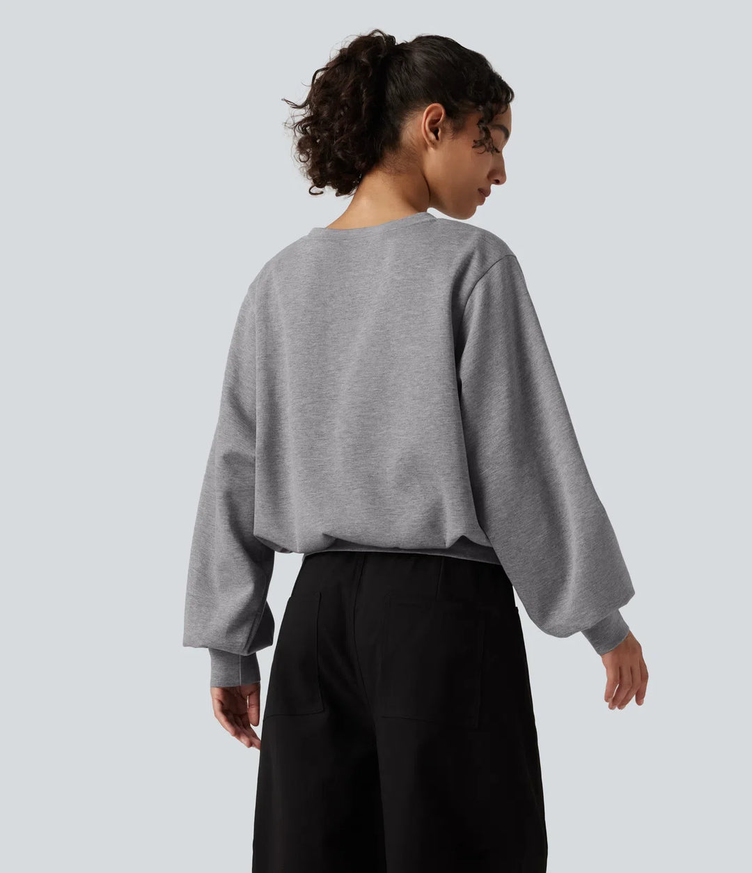 Rund hals bubbla långärmad vardaglig sweatshirt