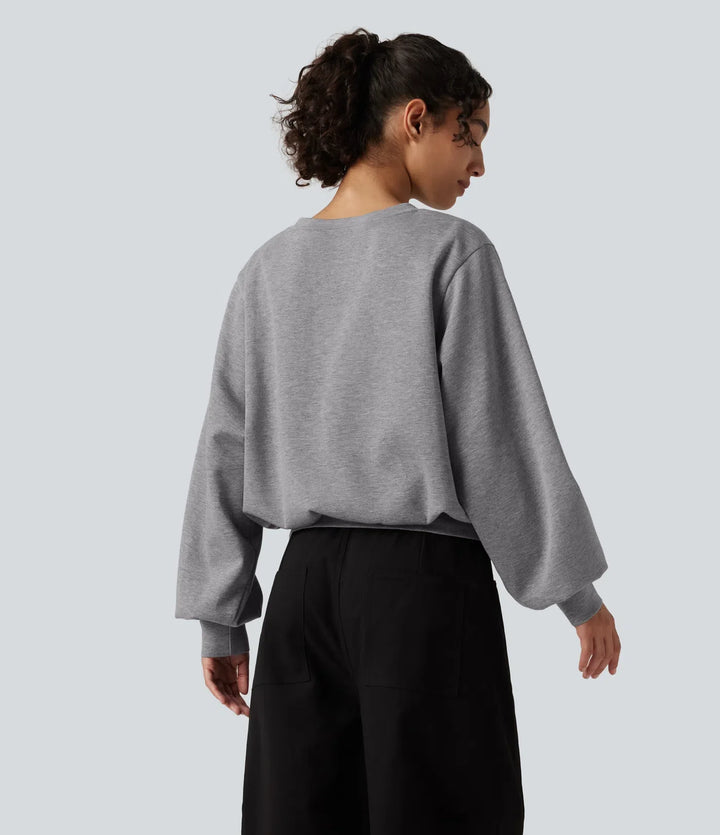 Rund hals bubbla långärmad vardaglig sweatshirt