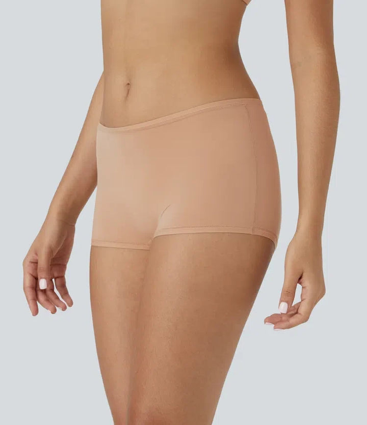 Mycket stretchig med låg midja enfärgad avkoppling boyfriend shorts