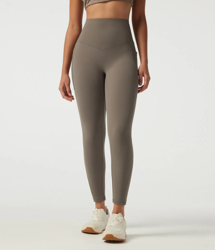 Lyckera UltraSculpt högmidjad magkontroll skinny fleece träningsleggings med fickor