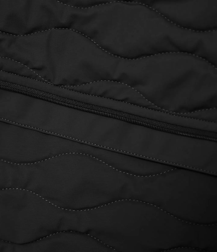 PuffFlex hög hals tumhål stretchig träning vadderad jacka med fickor-packbar hals Pillow