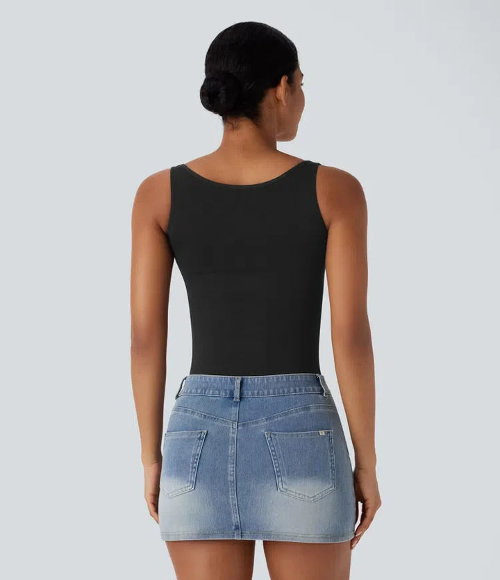 OneForm sömlös följsam fyrkantig halsringning avkoppling shapewear linne