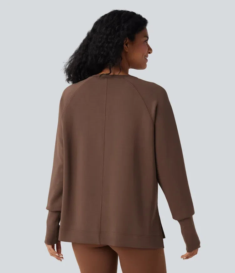 SpacerTek rund hals långärmad vardaglig sweatshirt