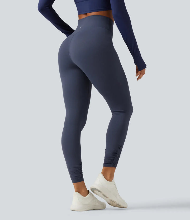 Lyckera UltraSculpt högmidjad rynkat yogaleggings
