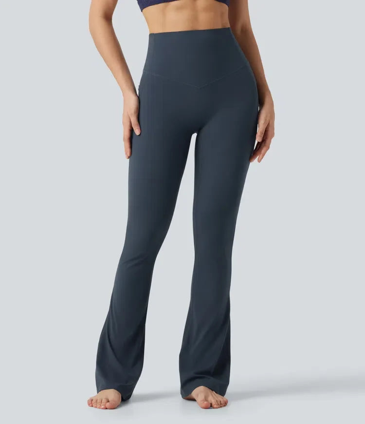 Halara UltraSculpt med hög midja och magkontroll formande bootcut yogaleggings med fickor