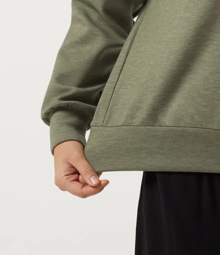 Halvpolo nedhasad halv dragkedja långärmad vardaglig sweatshirt