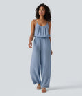 Vida ben denim vardaglig slip jumpsuit med fickor