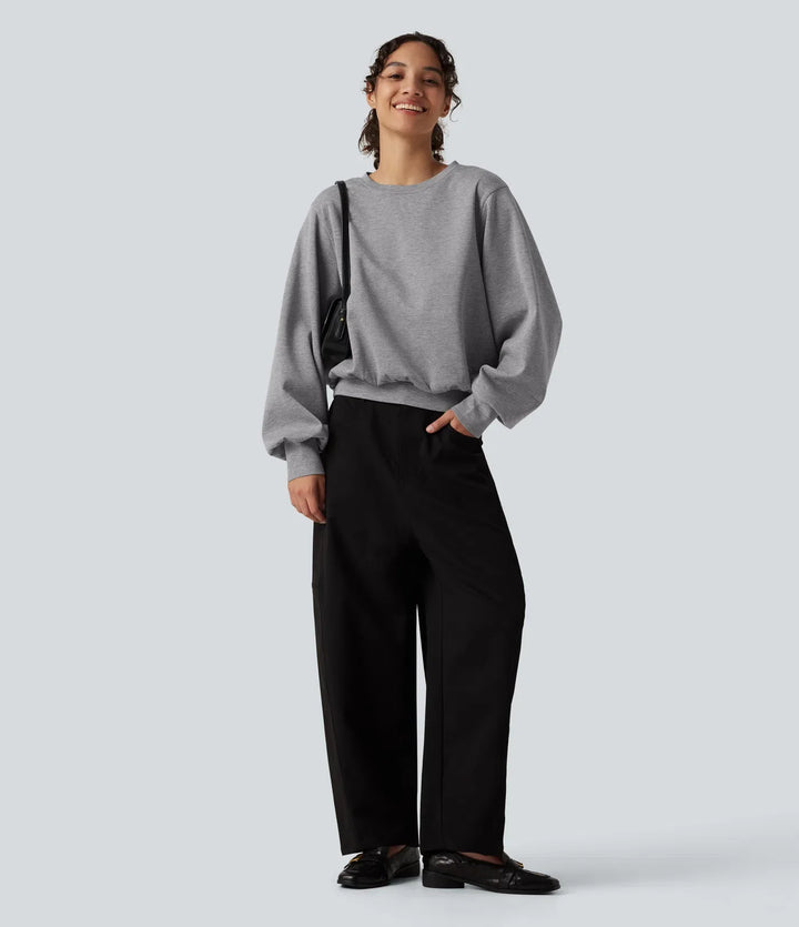 Rund hals bubbla långärmad vardaglig sweatshirt