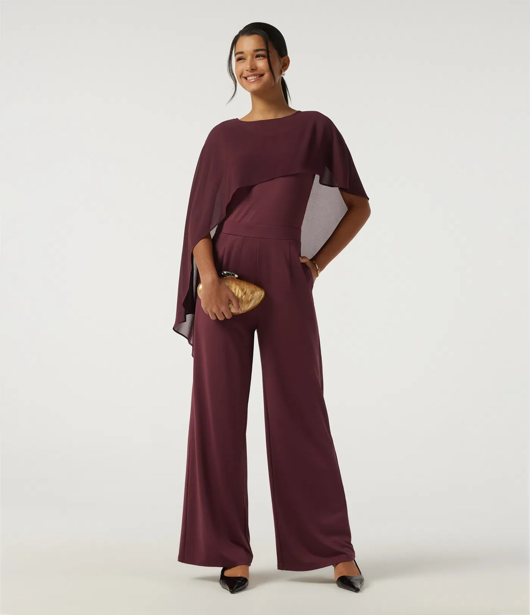 Rund hals ärmlös smal vida ben asymmetrisk jumpsuits för fest med fickor -Easy Peezy Edition