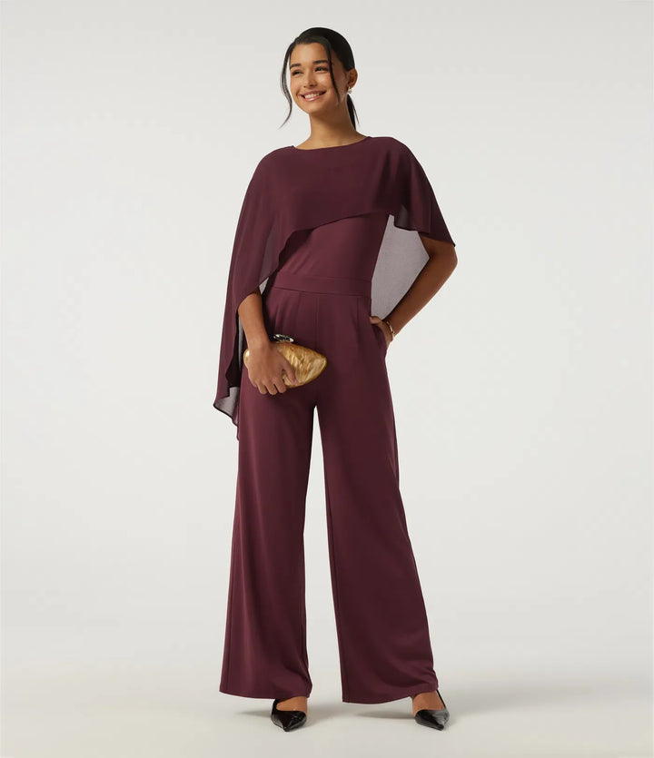Rund hals ärmlös smal vida ben asymmetrisk jumpsuits för fest med fickor -Easy Peezy Edition