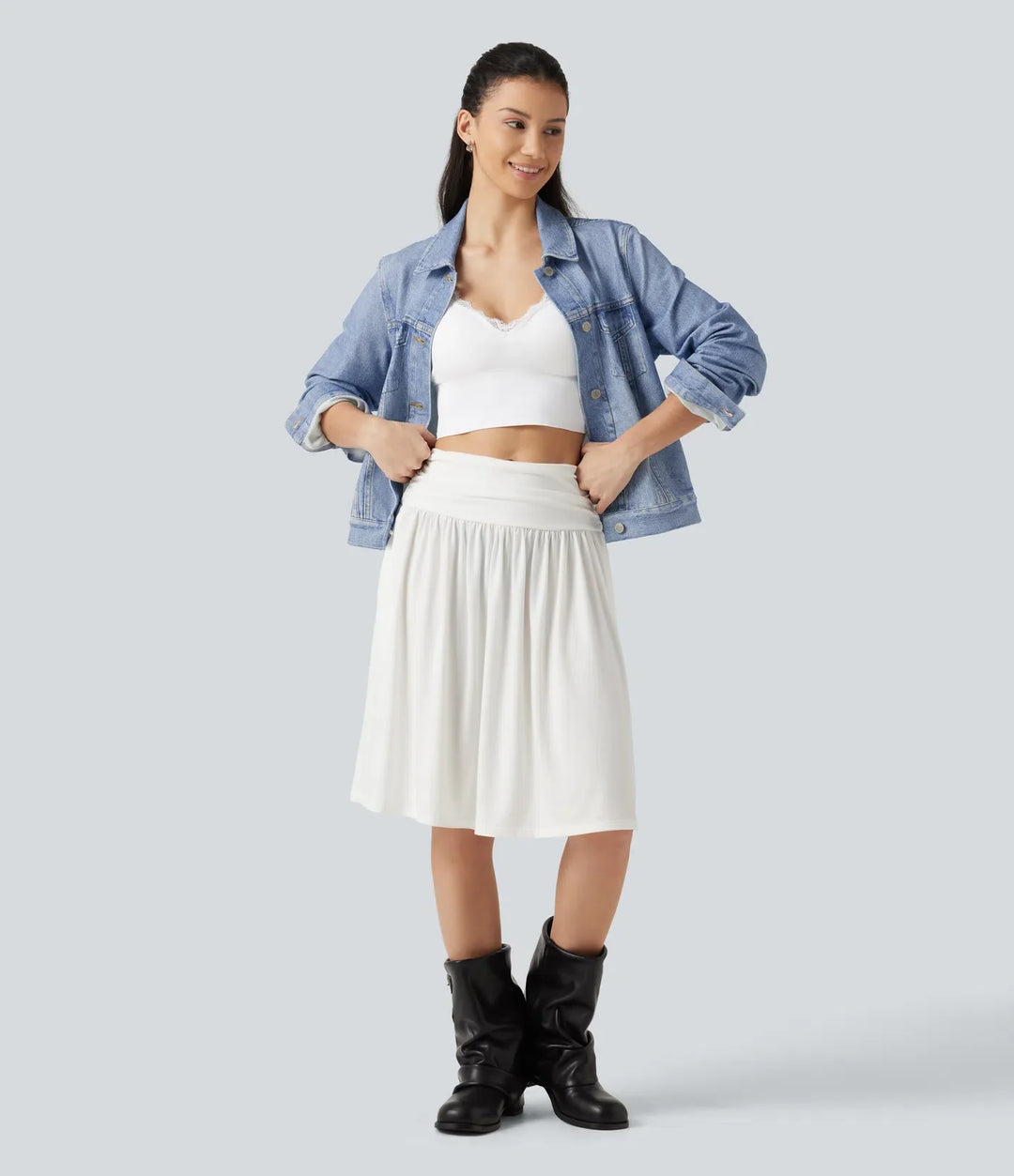 Med krage långärmad denim mönster frotté vardaglig jacka med fickor