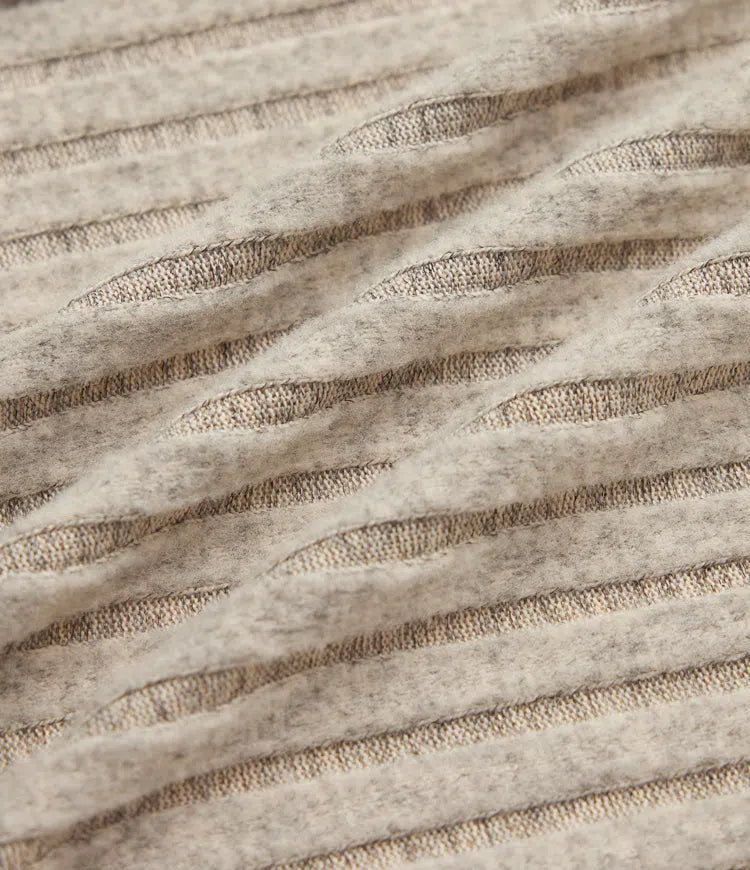 Ribbstickad lång fladdermusärm bältad vardaglig lång modell cardigan