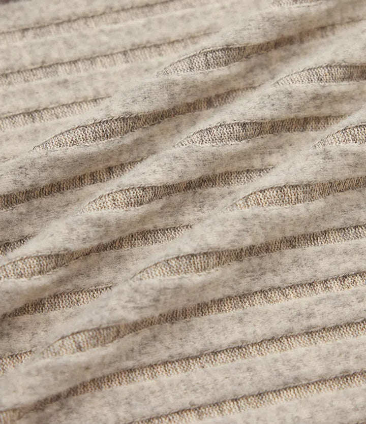 Ribbstickad lång fladdermusärm bältad vardaglig lång modell cardigan