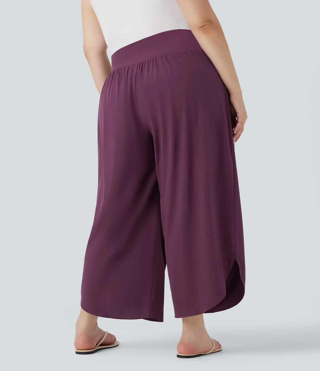 Plusstorlek Breezeful med hög midja och magkontroll fåll snabbtorkande byxor med fickor
