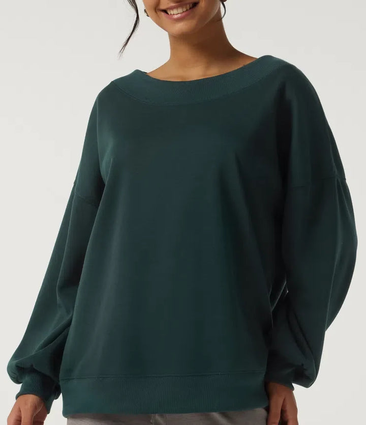 Rund hals långärmad fleece vardaglig sweatshirt