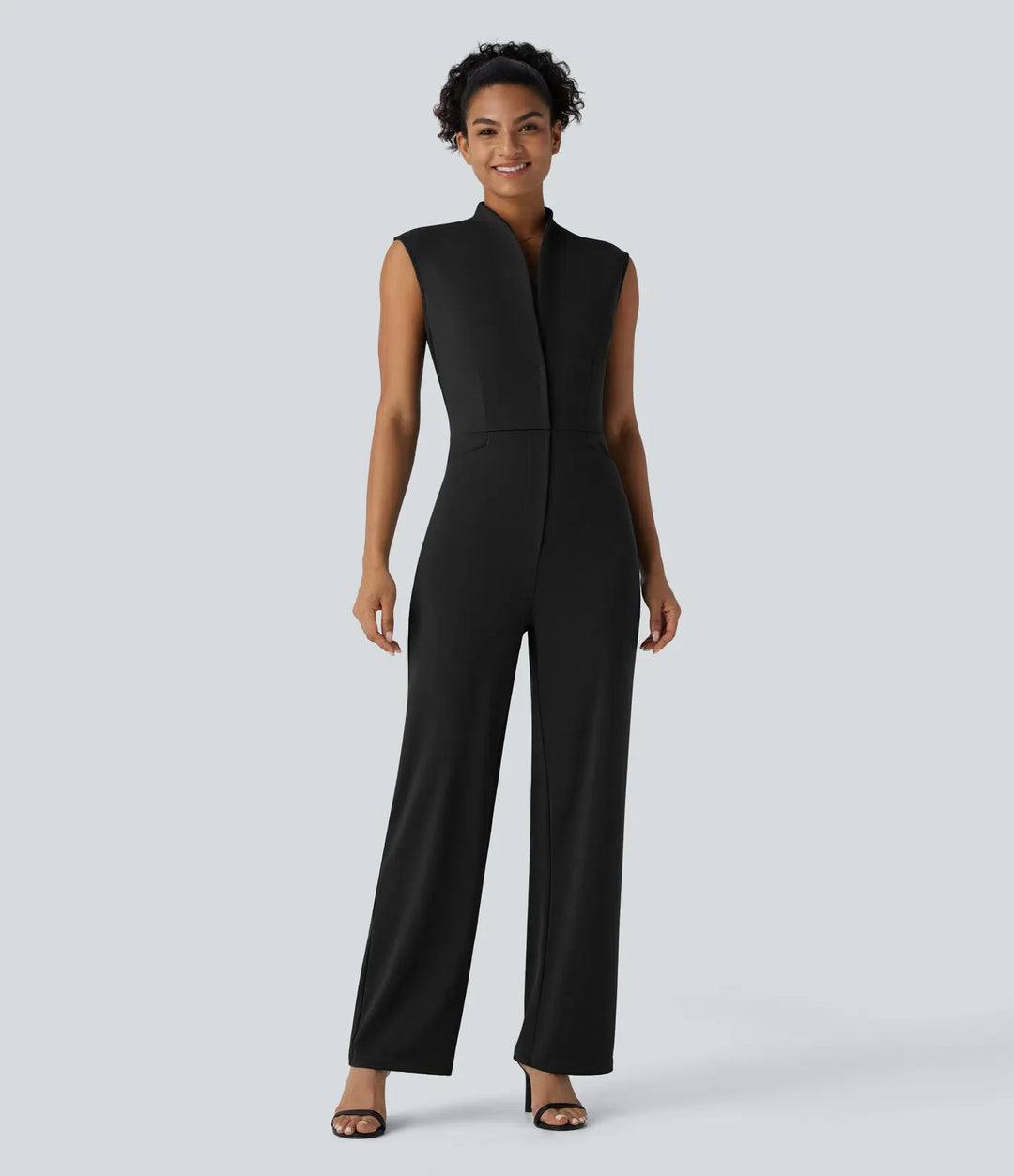 Ärmlös bältad ficka arbetsjumpsuit-Easy Peezy Edition