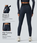 Lyckera UltraSculpt Heat högmidjad magkontroll crossover rygg fleece löpning leggings med fickor
