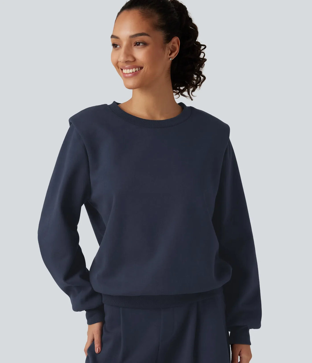 Rund hals långärmad vardaglig bomull sweatshirt