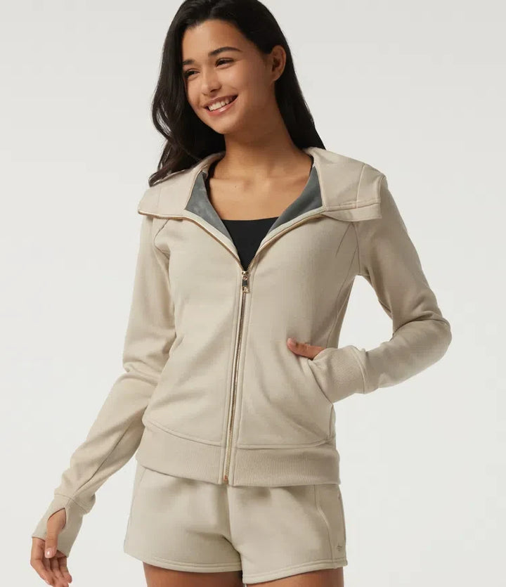 Med huva lång raglanärm fleece träning sweatshirt med fickor och tumhål