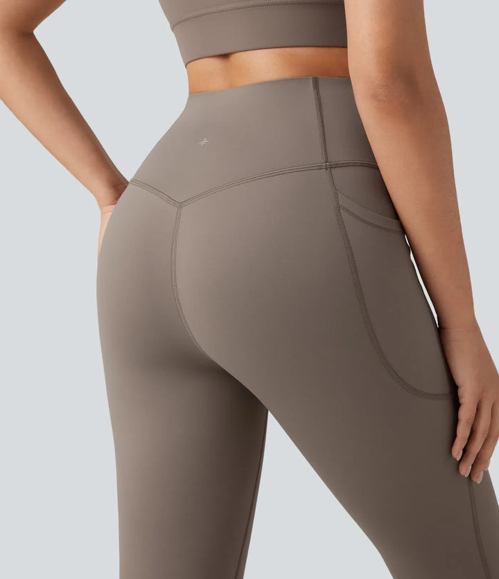 Lyckera UltraSculpt Heat högmidjad magkontroll fleece yogaleggings med fickor
