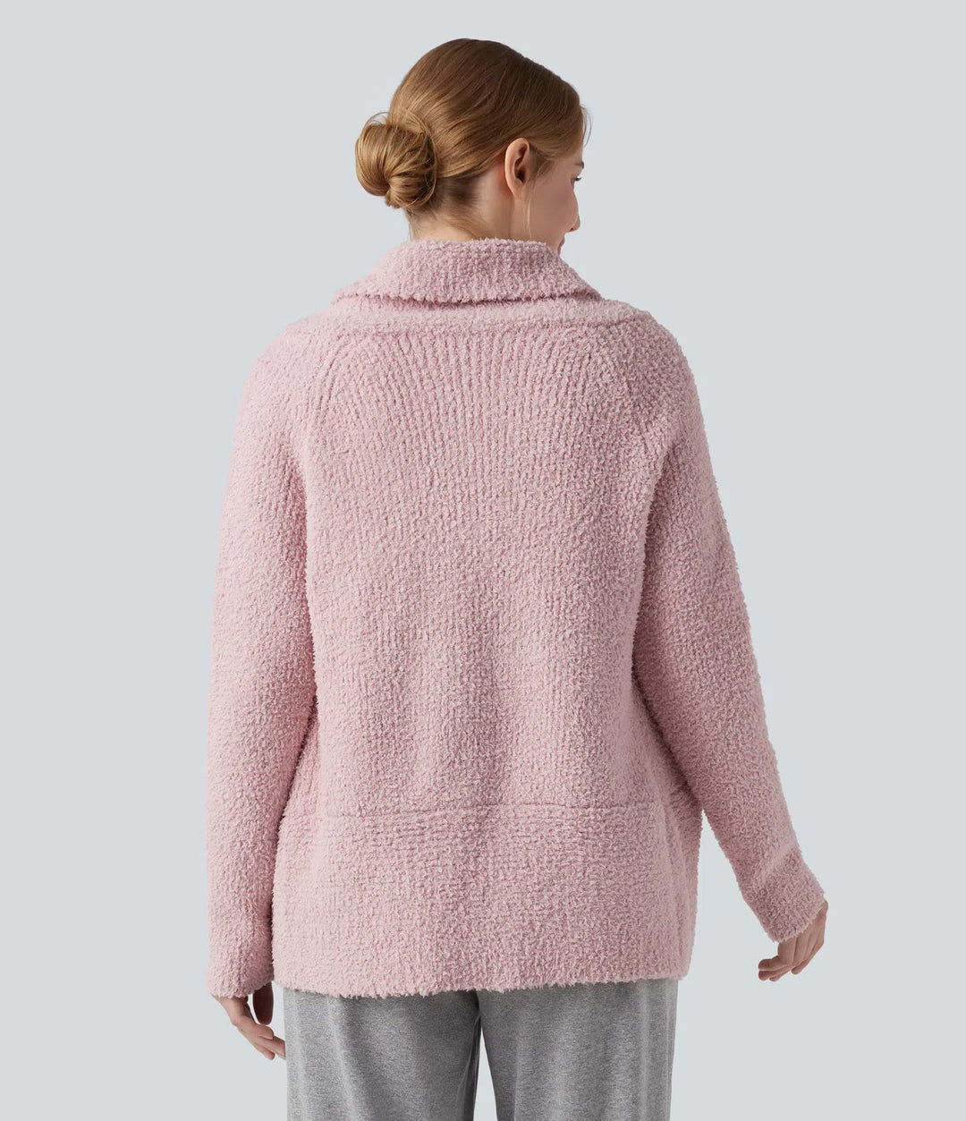 Sjalkrage lång raglanärm vardaglig cardigan
