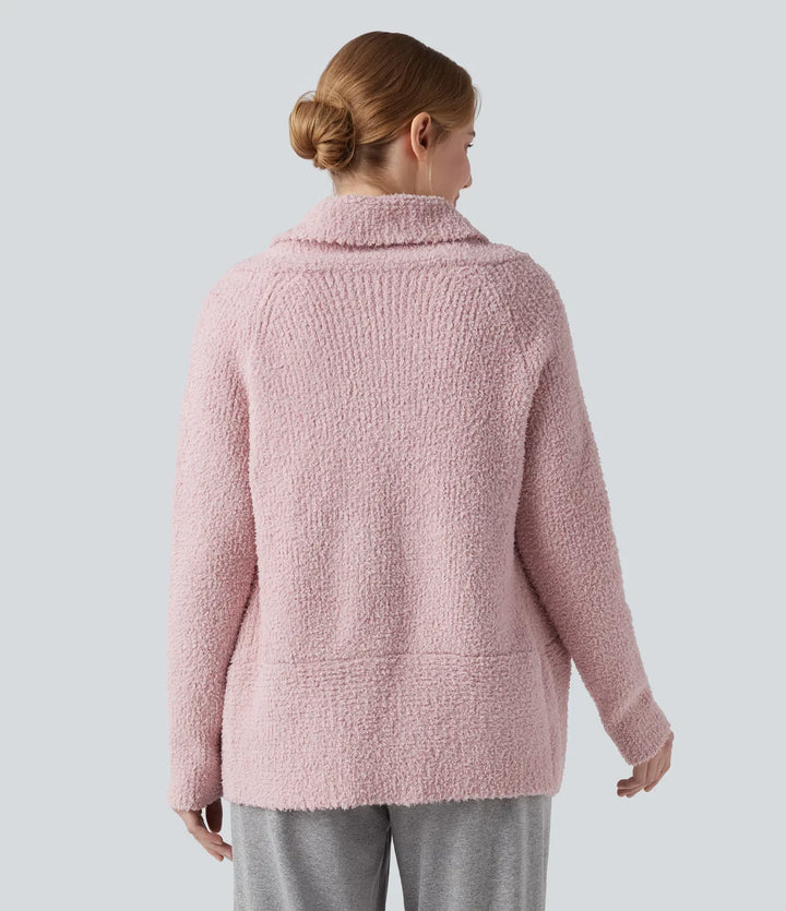 Sjalkrage lång raglanärm vardaglig cardigan