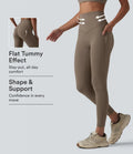 Halara UltraSculpt med hög midja och magkontroll kontrast ribbad yoga 7/8 leggings med fickor