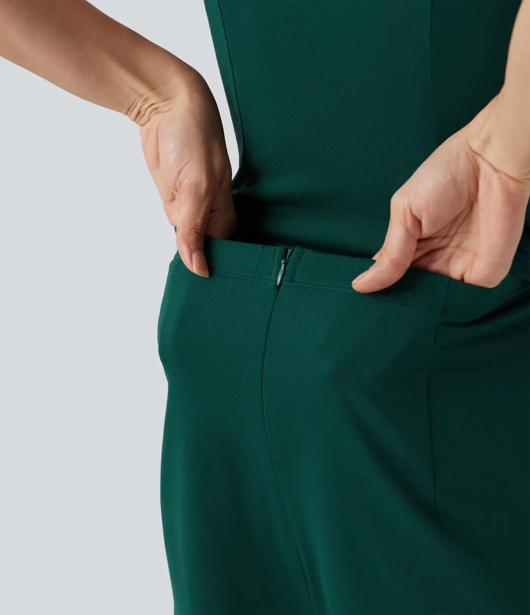 Omlott slits fåll inbyggd BH vardaglig slip baggy jumpsuit med fickor-Easy Peezy