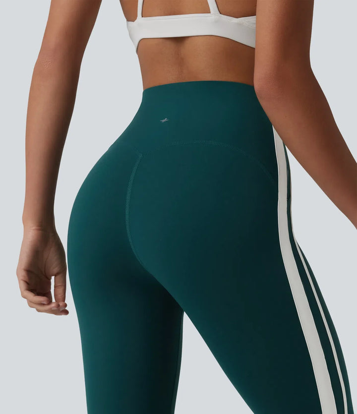 Halara Ultrasculpt med hög midja magkontroll sida rand yoga 7/8 leggings