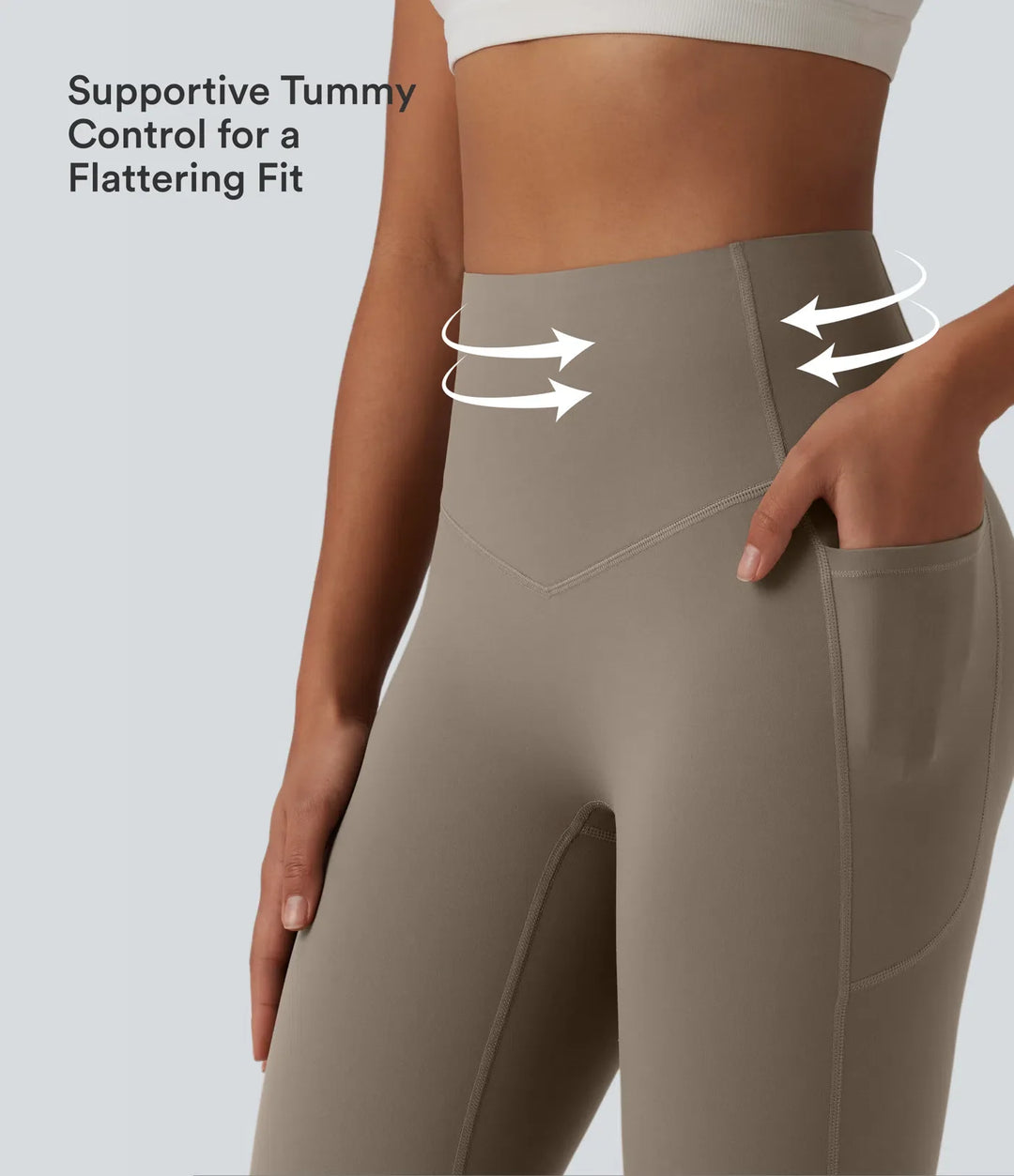 Lyckera UltraSculpt högmidjad magkontroll utsvängd yogaleggings med fickor