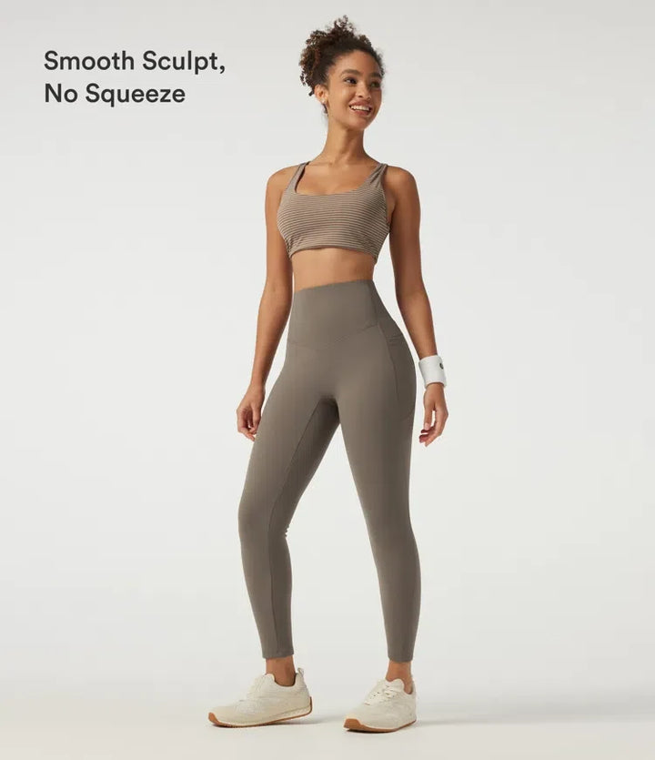 Lyckera UltraSculpt högmidjad magkontroll skinny fleece träningsleggings med fickor