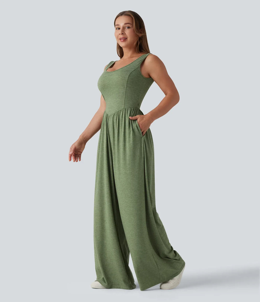 U-ringad vida ben vardaglig jumpsuit med fickor-Easy Peezy Edition