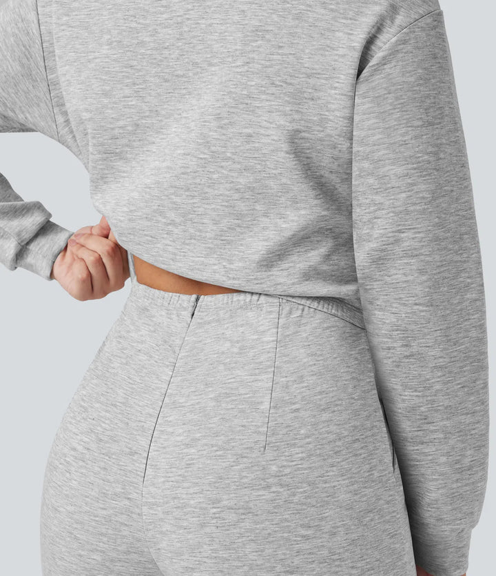 Slagkrage dragkedja långärmad vardaglig jumpsuit med fickor-Easy Peezy