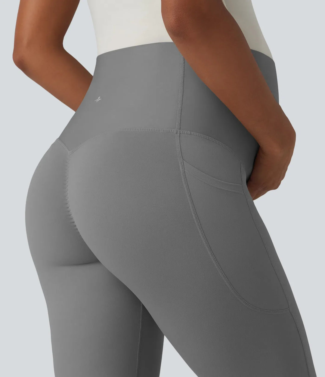 SoftlyZero superhög midja utsvängd yoga mamma leggings med fickor