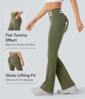 Lyckera UltraSculpt högmidjad scrunch med rumplyft magkontroll ficka formande yoga bootcut leggings