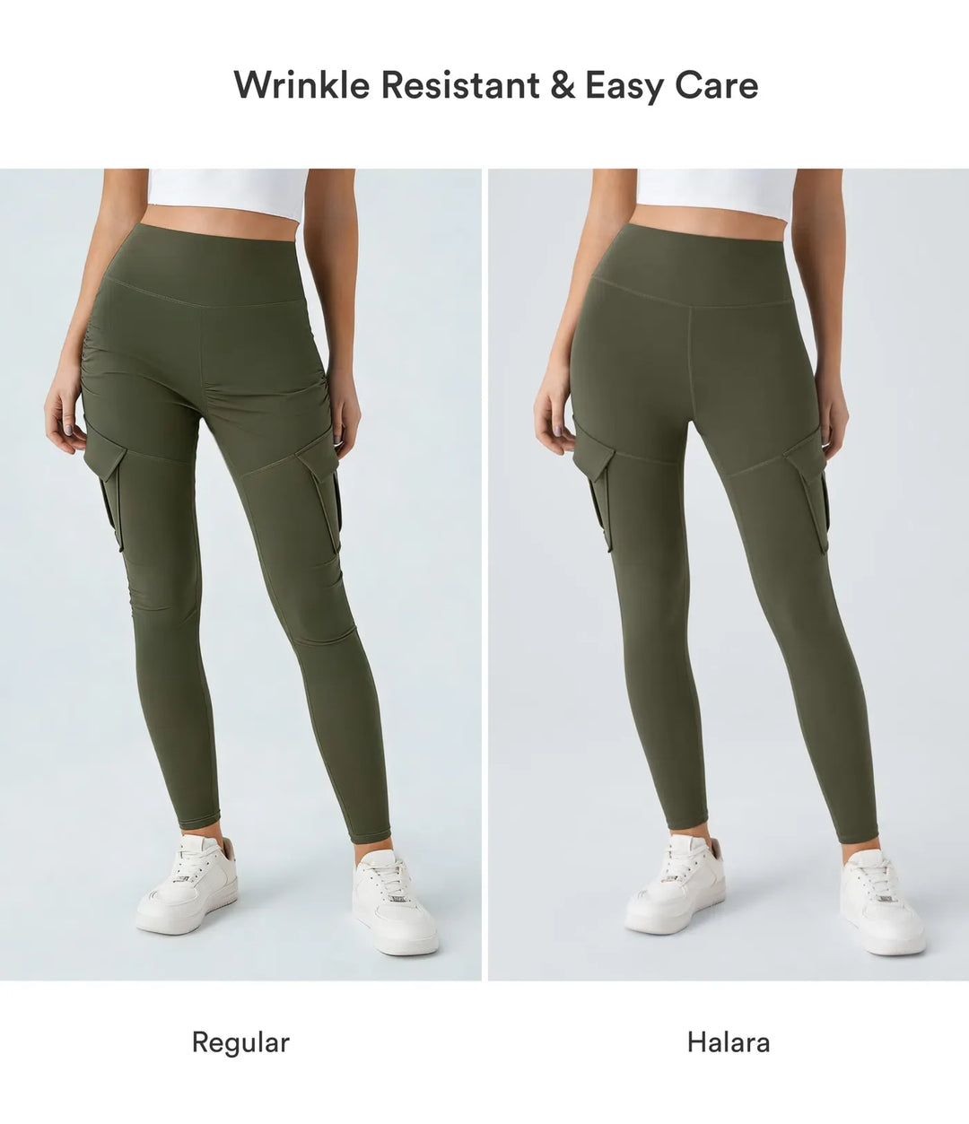 DayStretch med hög midja cargoficka smal yogaleggings