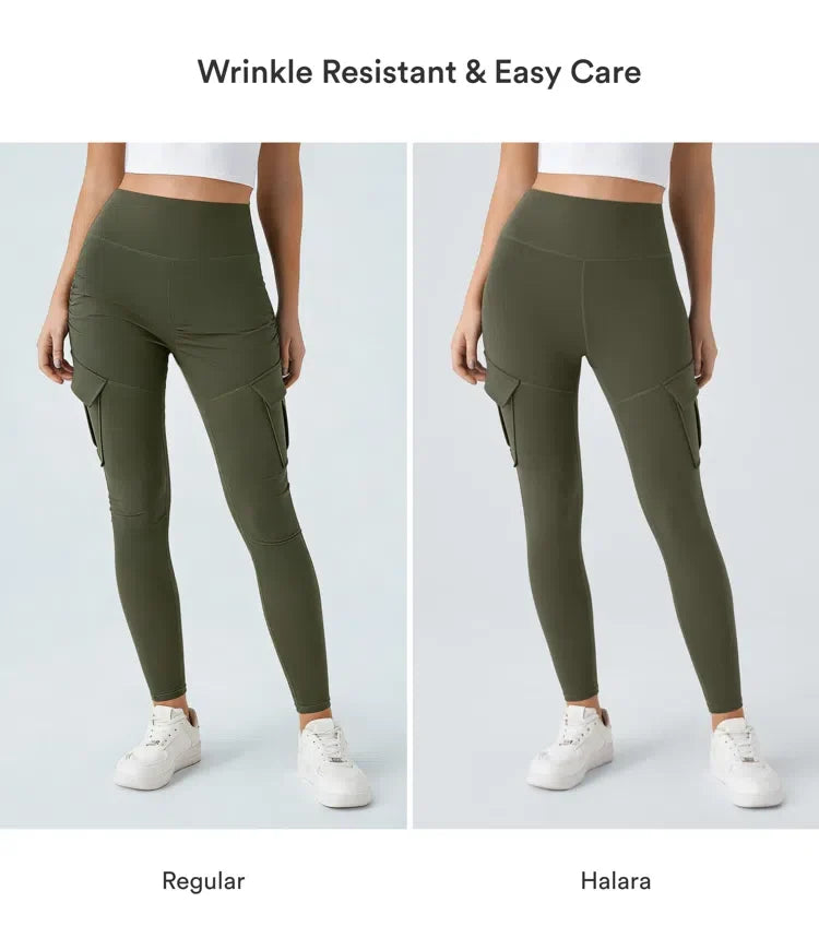 DayStretch med hög midja cargoficka smal yogaleggings