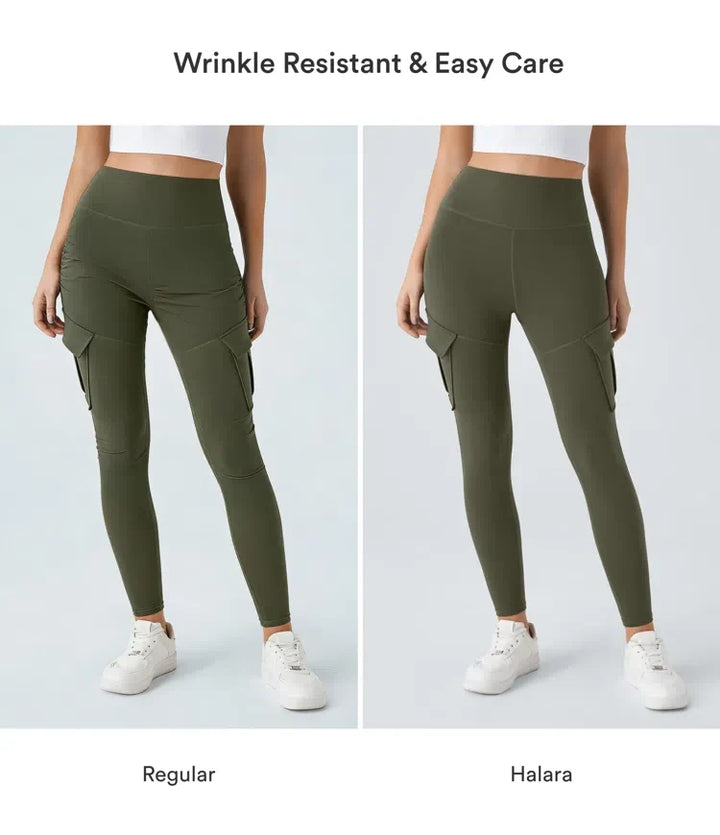 DayStretch med hög midja cargoficka smal yogaleggings