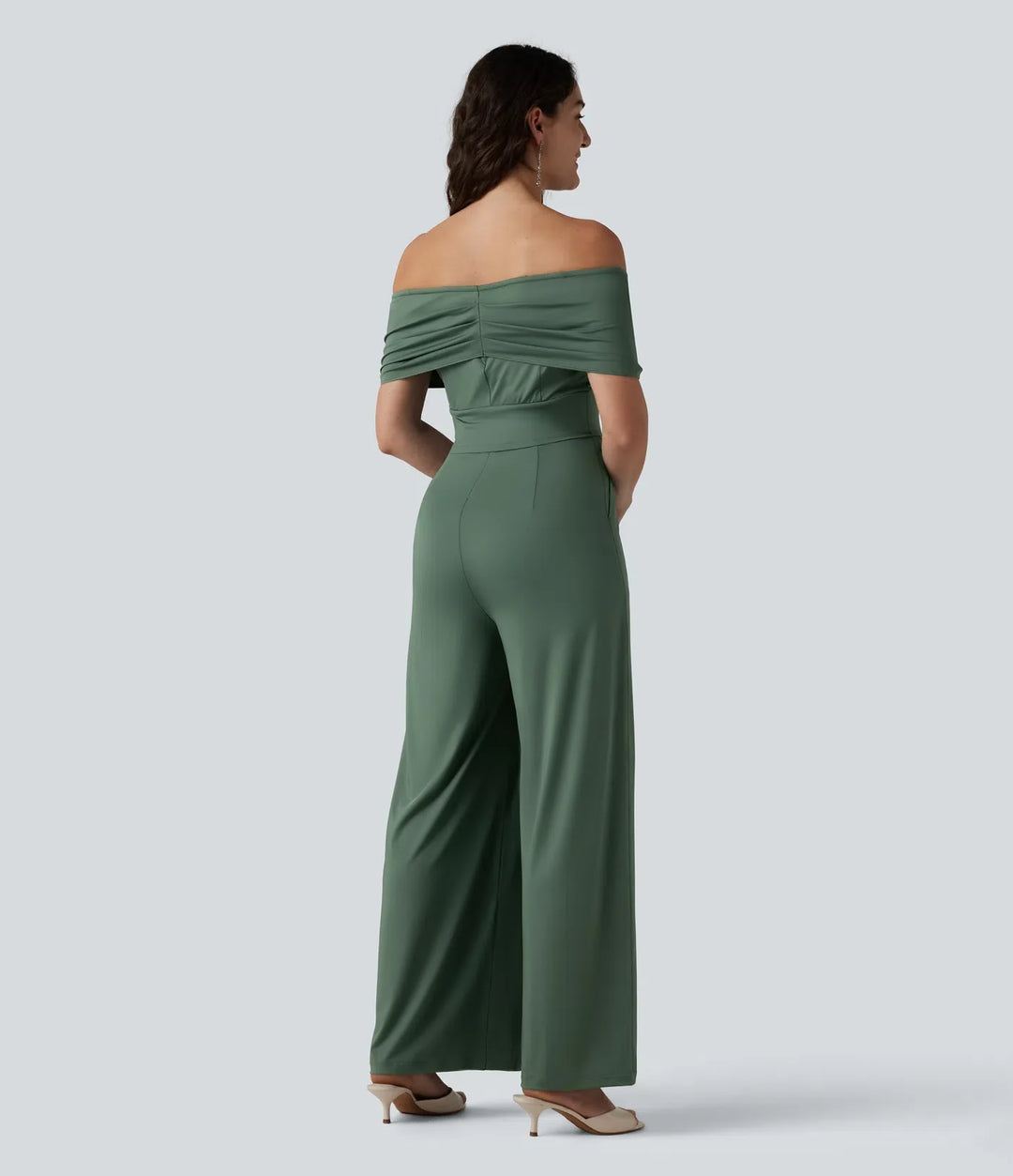 Bara axlar kortärmad inbyggd BH vardaglig jumpsuit med fickor-Easy Peezy Edition
