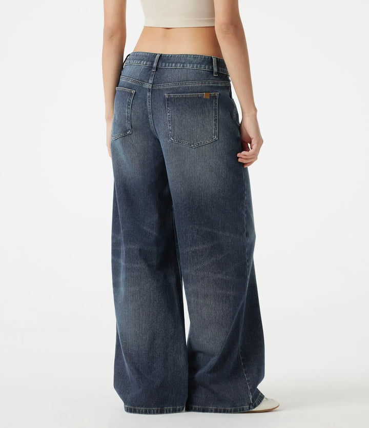 Halara Flex asymmetrisk med låg midja baggy tvättad vardagsjeans med fickor
