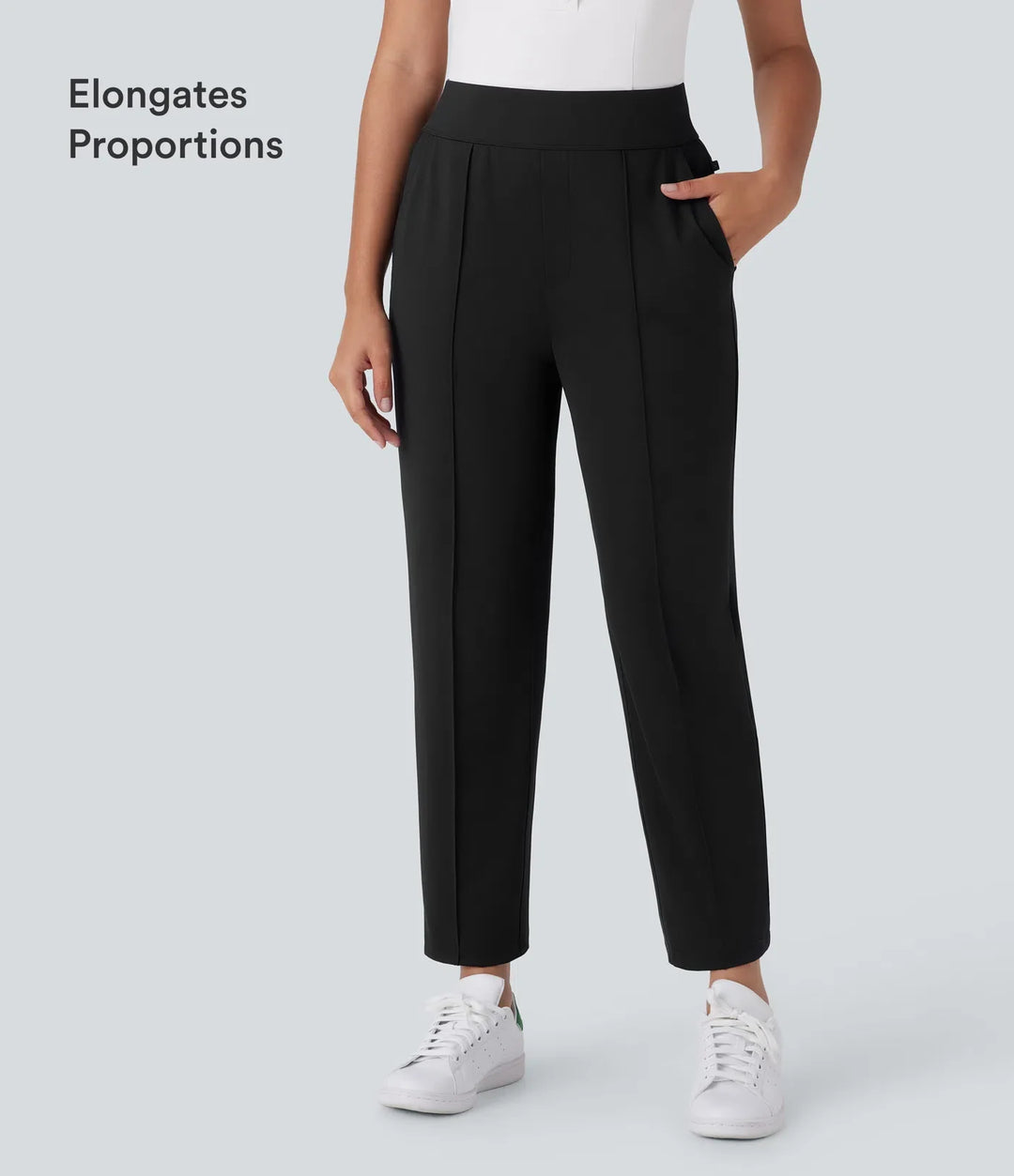Med medelhög till hög midja fickor snabbtorkande golf byxor-golf T-shirt – UPF40+