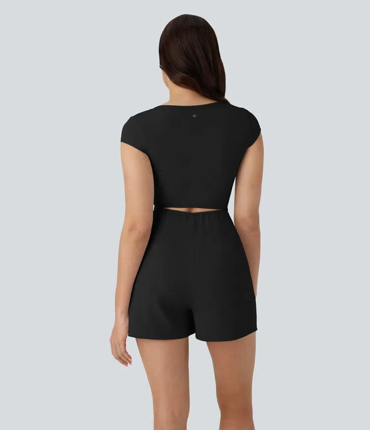 SoftlyZero Airy U-ringning holkärm ficka sval känsla yoga playsuit – Easy Peezy