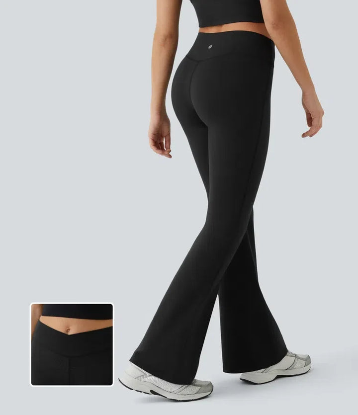 DayStretch högmidjad crossover utsvängd yogaleggings