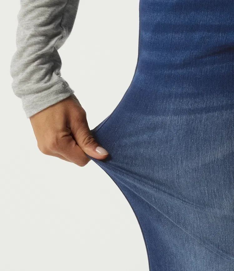 Lyckera Flex medelhög midja utsvängd vardagsjeans med fickor