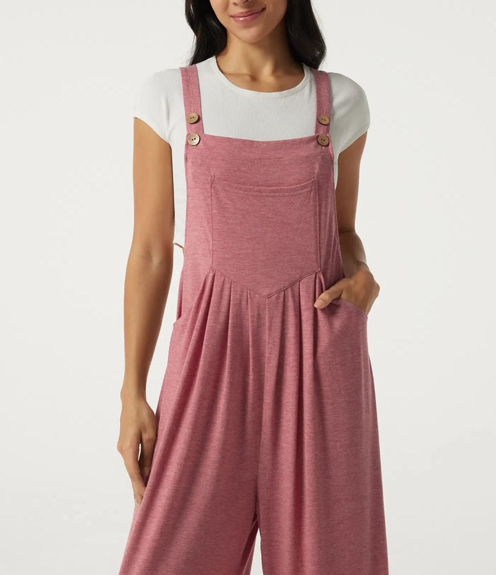 Melerad vardaglig overall med fickor