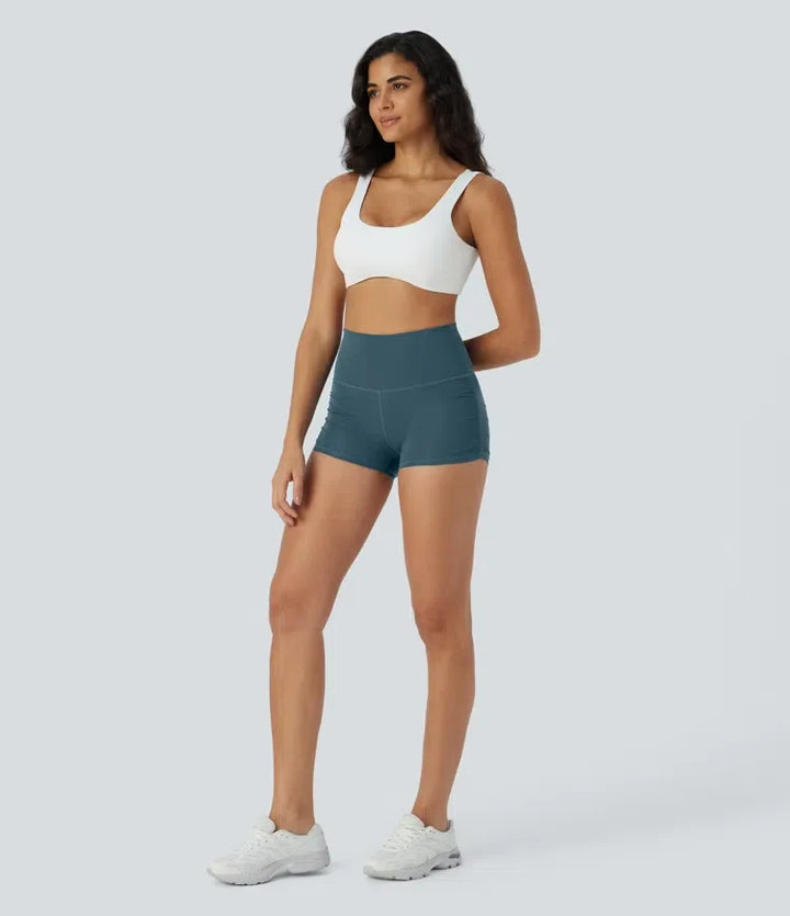 SoftlyZero snabbtorkande med hög midja och magkontroll rynklad löpning cykelshorts 2.5&