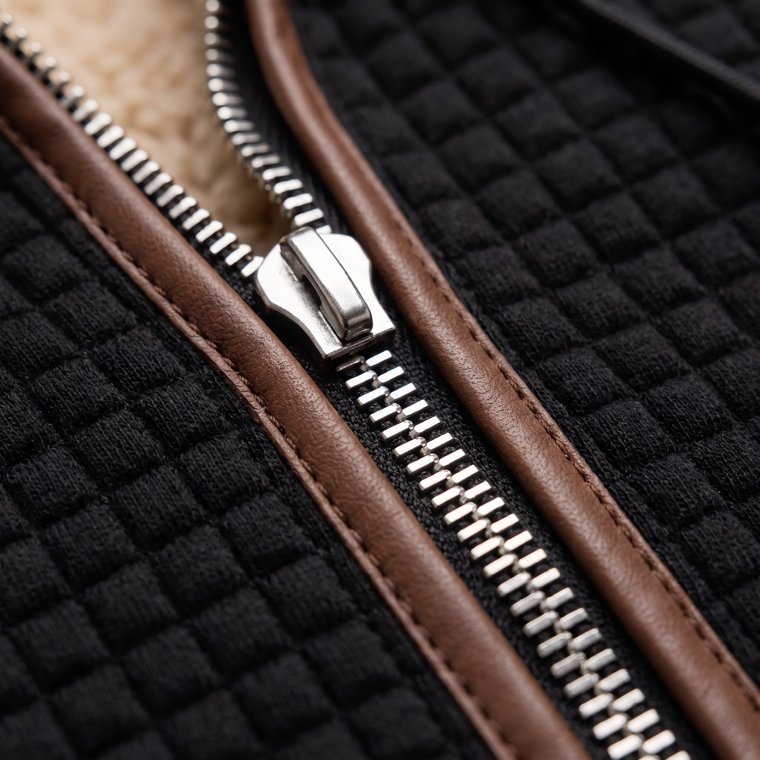 VÄRMIG FLEECEJACKA I VÅFFEL